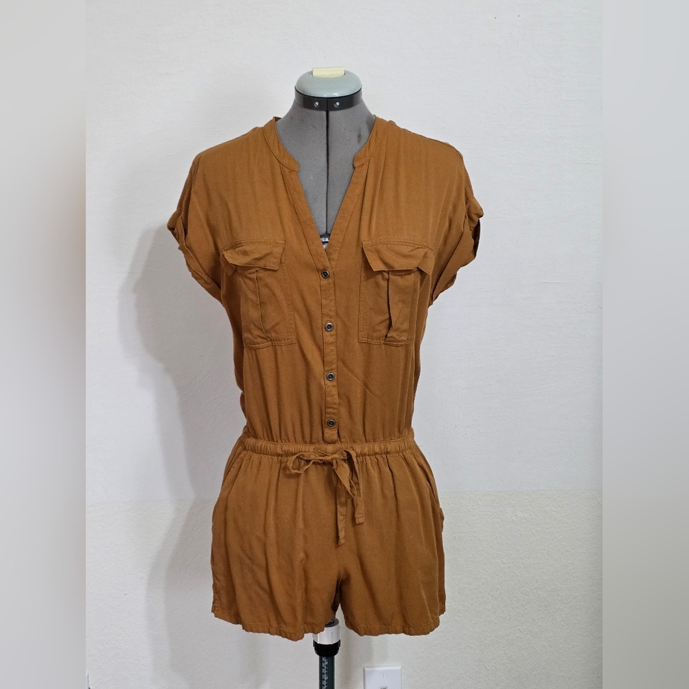 Old Navy Tan Button-Front Jumpsuit